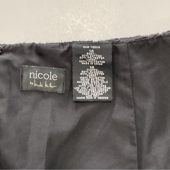 Nicole Miller Midi Short Black Skirt Size 14 - Picture 6 of 11